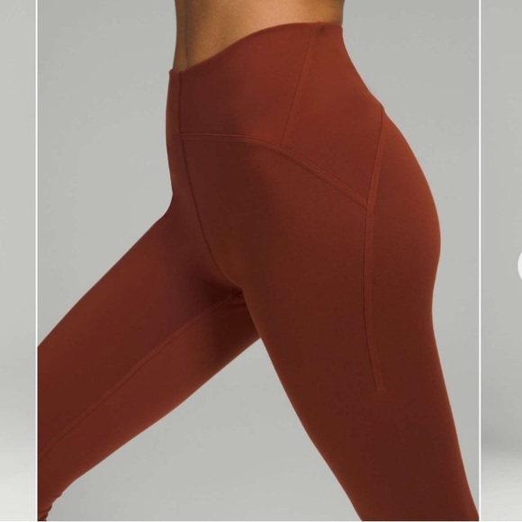 Lululemon Instill High Rise Tights Leggings Date Brown Sz 6 Yoga Workout 25 inch - Picture 2 of 15